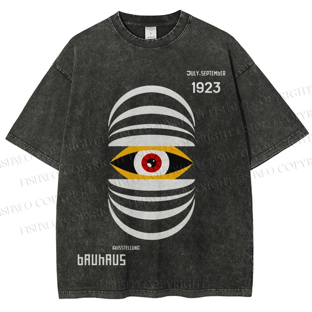 Unisex Bauhaus Eyes Printed Washed Tee
