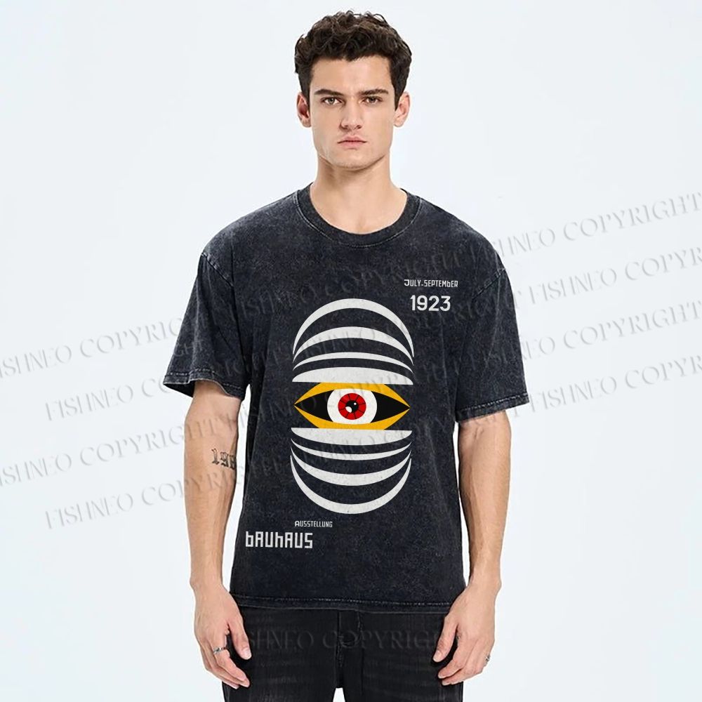 Unisex Bauhaus Eyes Printed Washed Tee