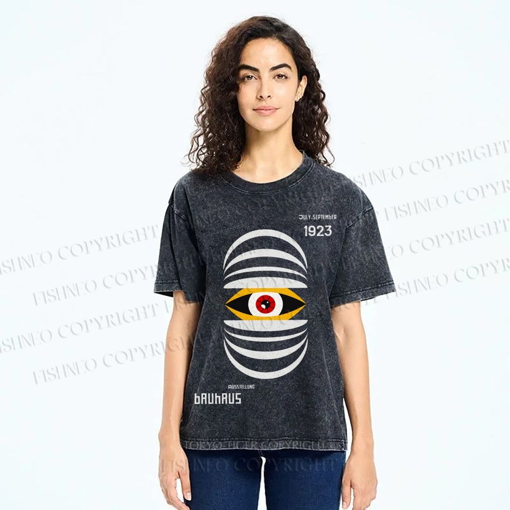 Unisex Bauhaus Eyes Printed Washed Tee