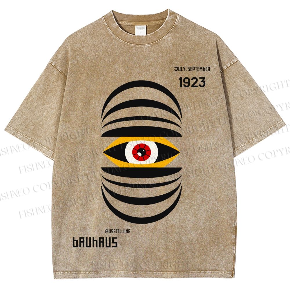 Unisex Bauhaus Eyes Printed Washed Tee