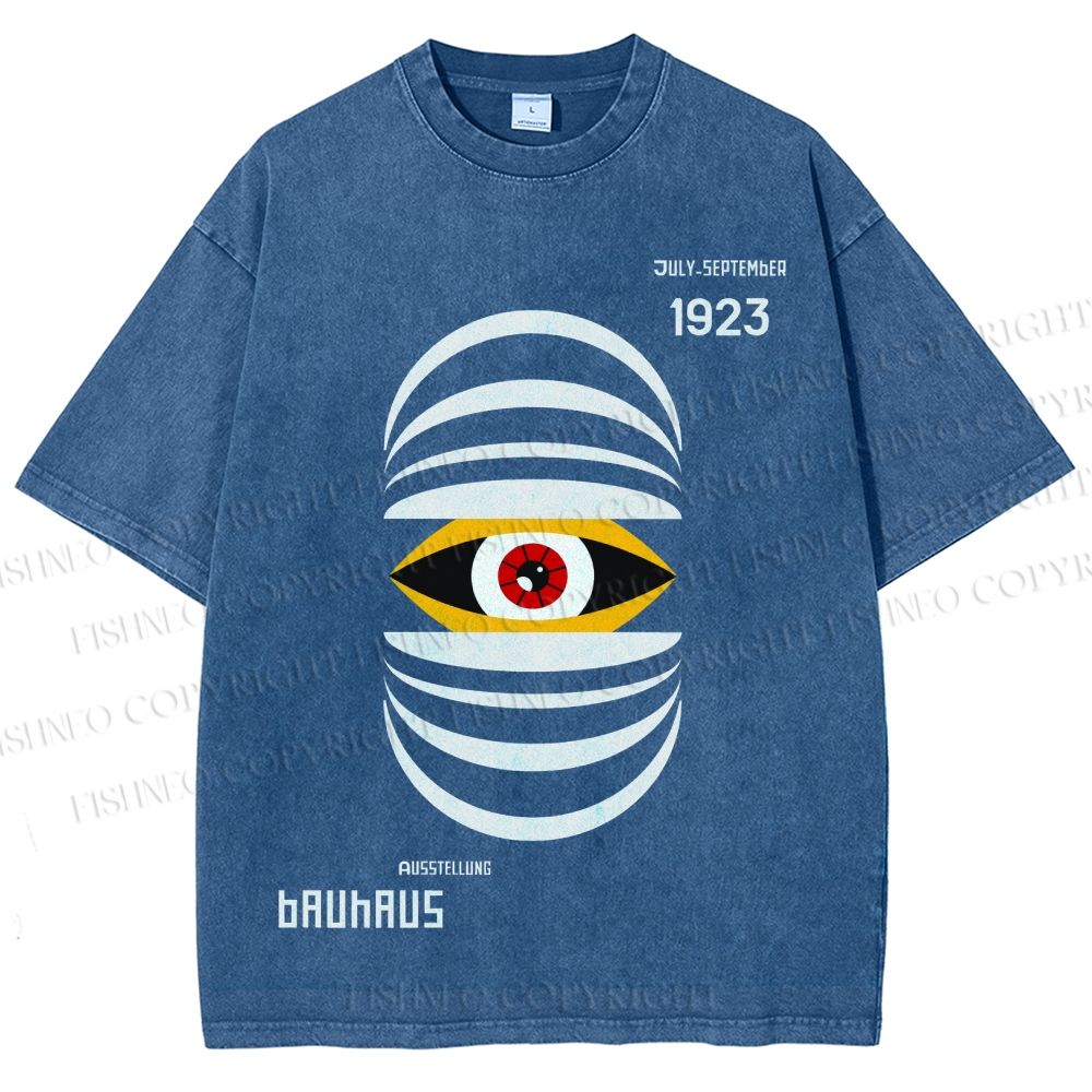 Unisex Bauhaus Eyes Printed Washed Tee