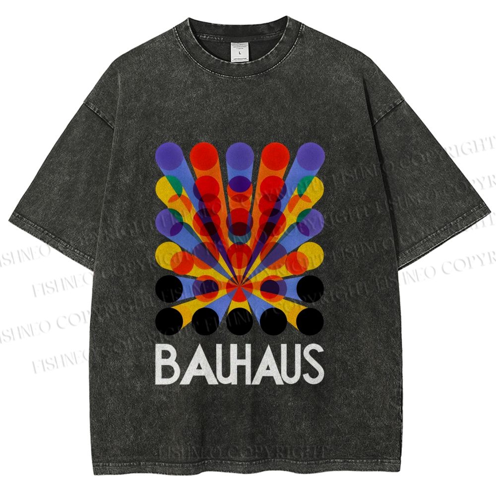 Unisex Bauhaus Endless Circles Printed Washed Tee