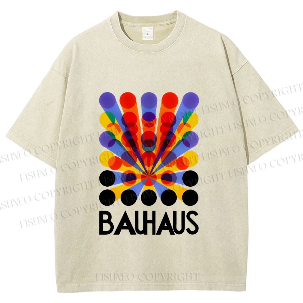 Unisex Bauhaus Endless Circles Printed Washed Tee