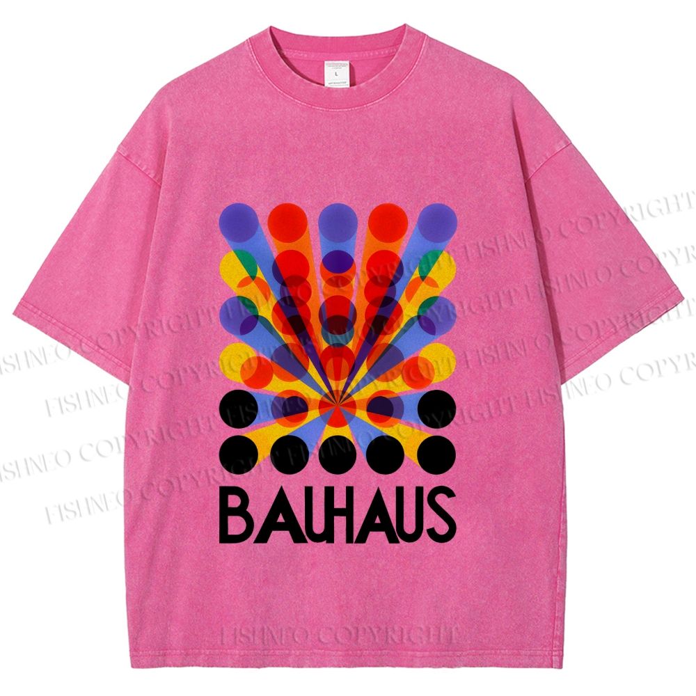 Unisex Bauhaus Endless Circles Printed Washed Tee