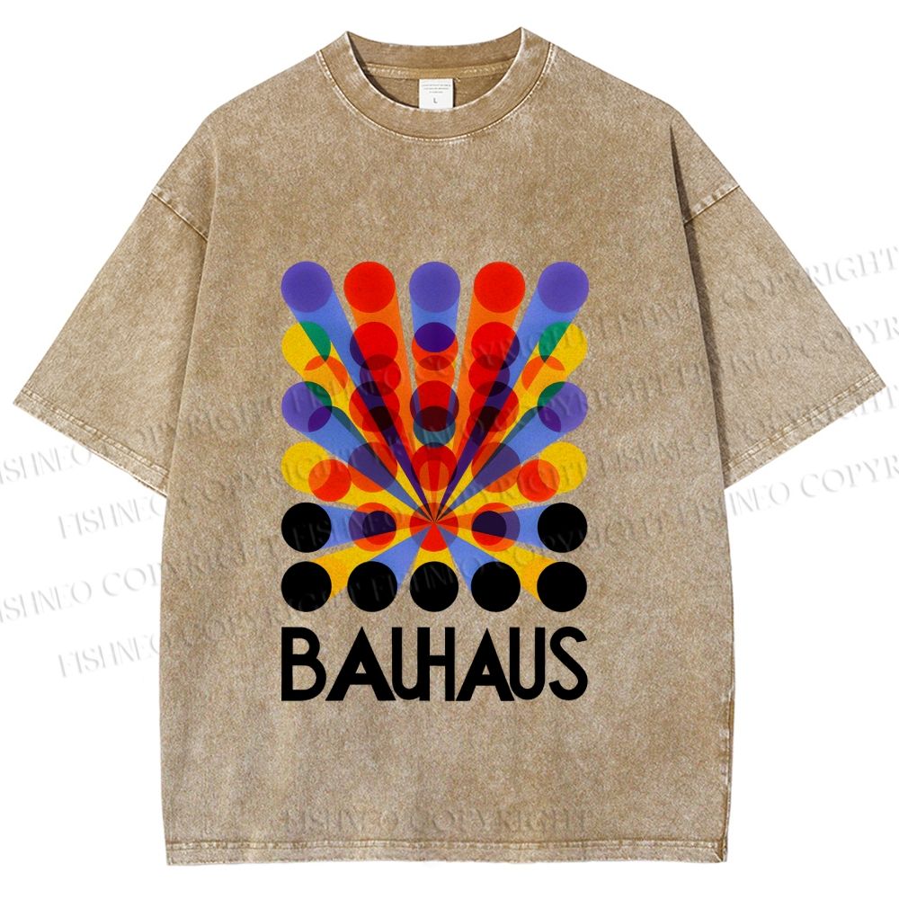 Unisex Bauhaus Endless Circles Printed Washed Tee