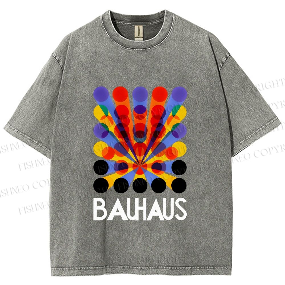 Unisex Bauhaus Endless Circles Printed Washed Tee