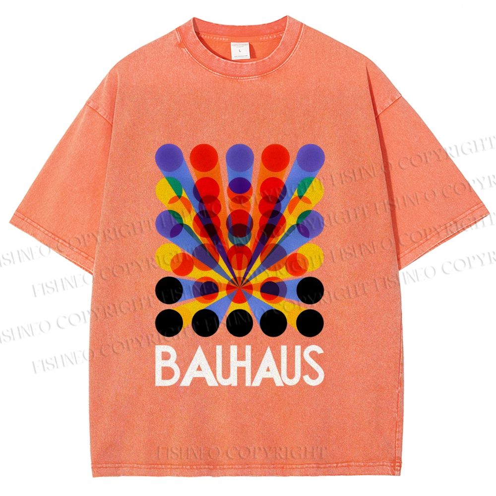 Unisex Bauhaus Endless Circles Printed Washed Tee