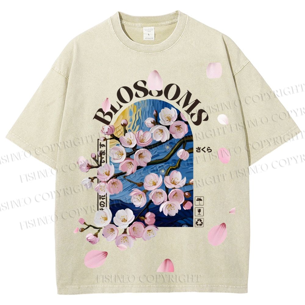 Unisex Kawaii Peach Aesthetic Printed Washed Tee