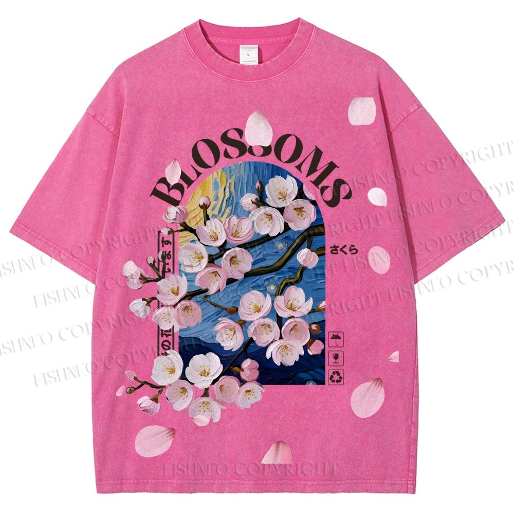Unisex Kawaii Peach Aesthetic Printed Washed Tee