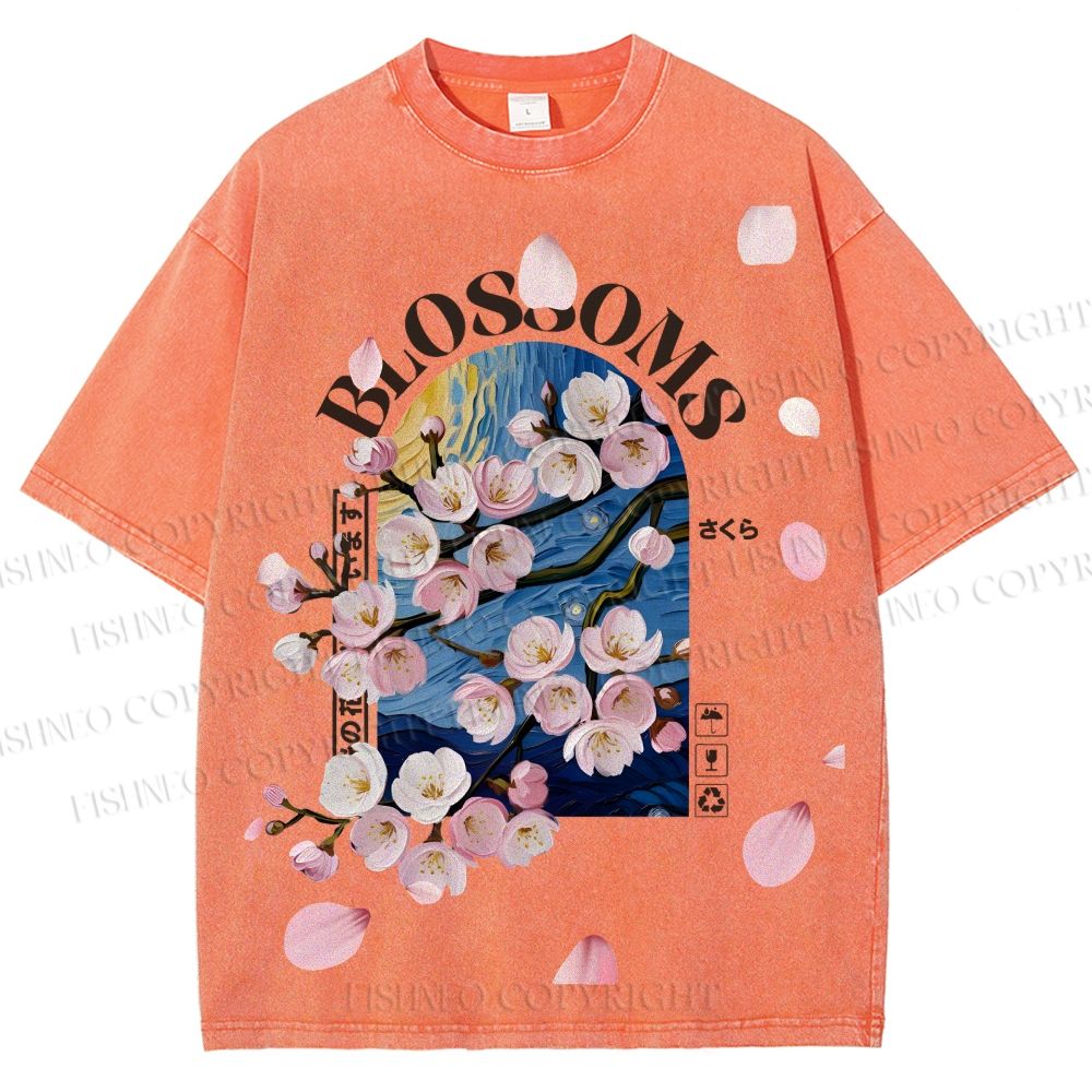 Unisex Kawaii Peach Aesthetic Printed Washed Tee