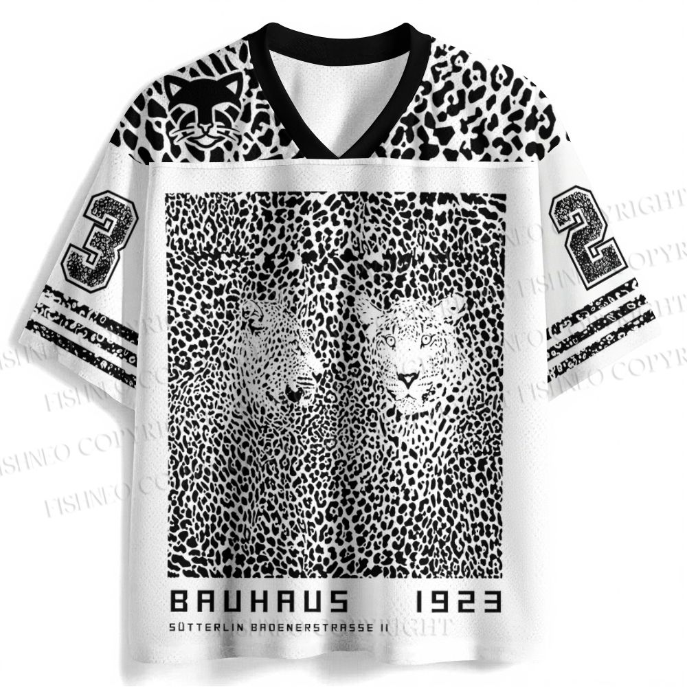 Bauhaus Style Leopard Jersey Shirts