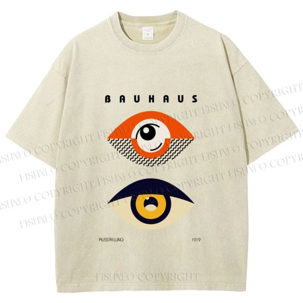 Unisex Bauhaus Eyes Printed Washed Tee