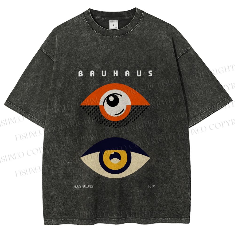 Unisex Bauhaus Eyes Printed Washed Tee