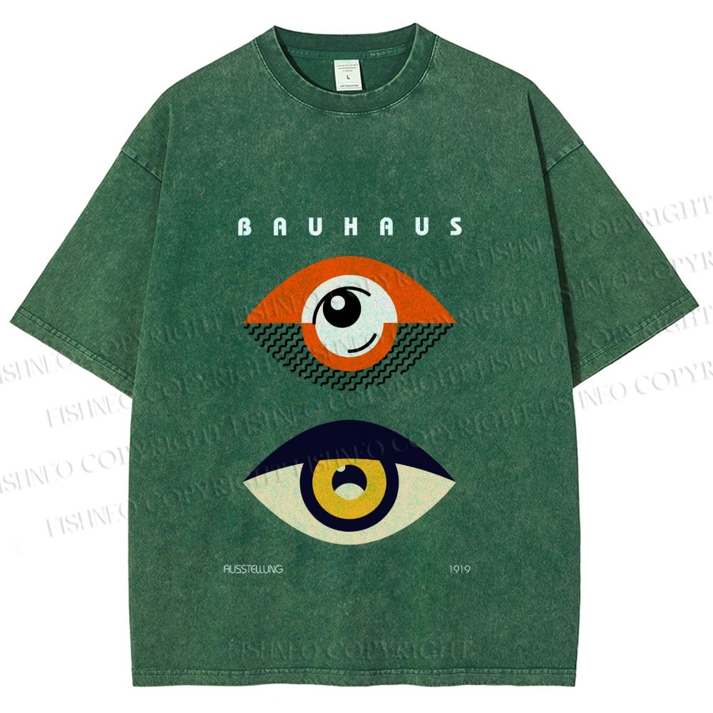 Unisex Bauhaus Eyes Printed Washed Tee