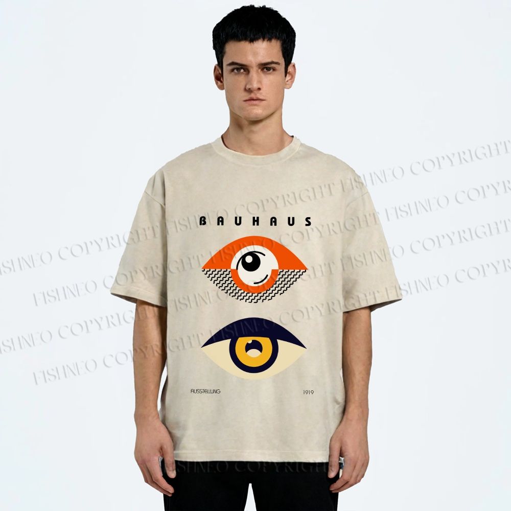Unisex Bauhaus Eyes Printed Washed Tee
