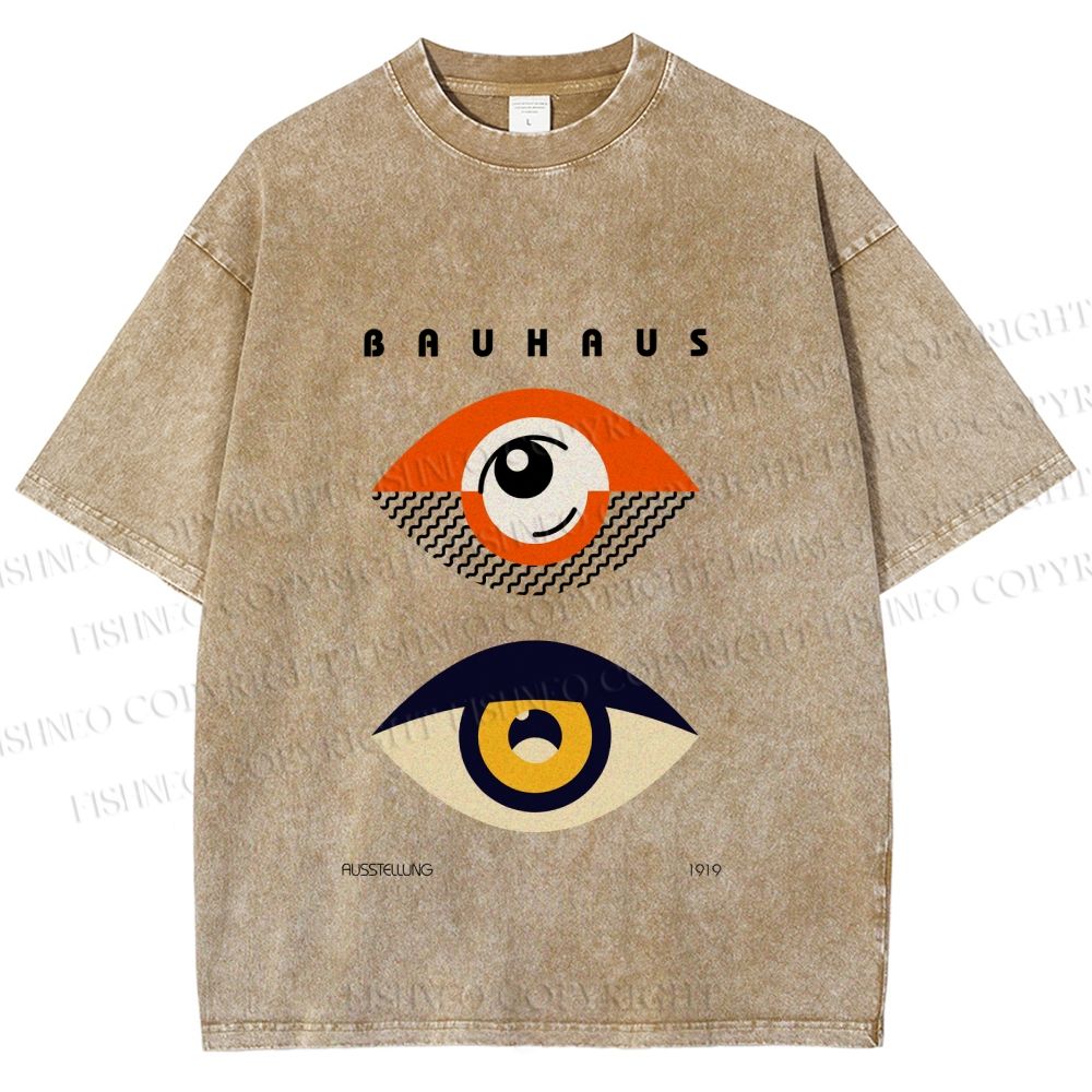 Unisex Bauhaus Eyes Printed Washed Tee