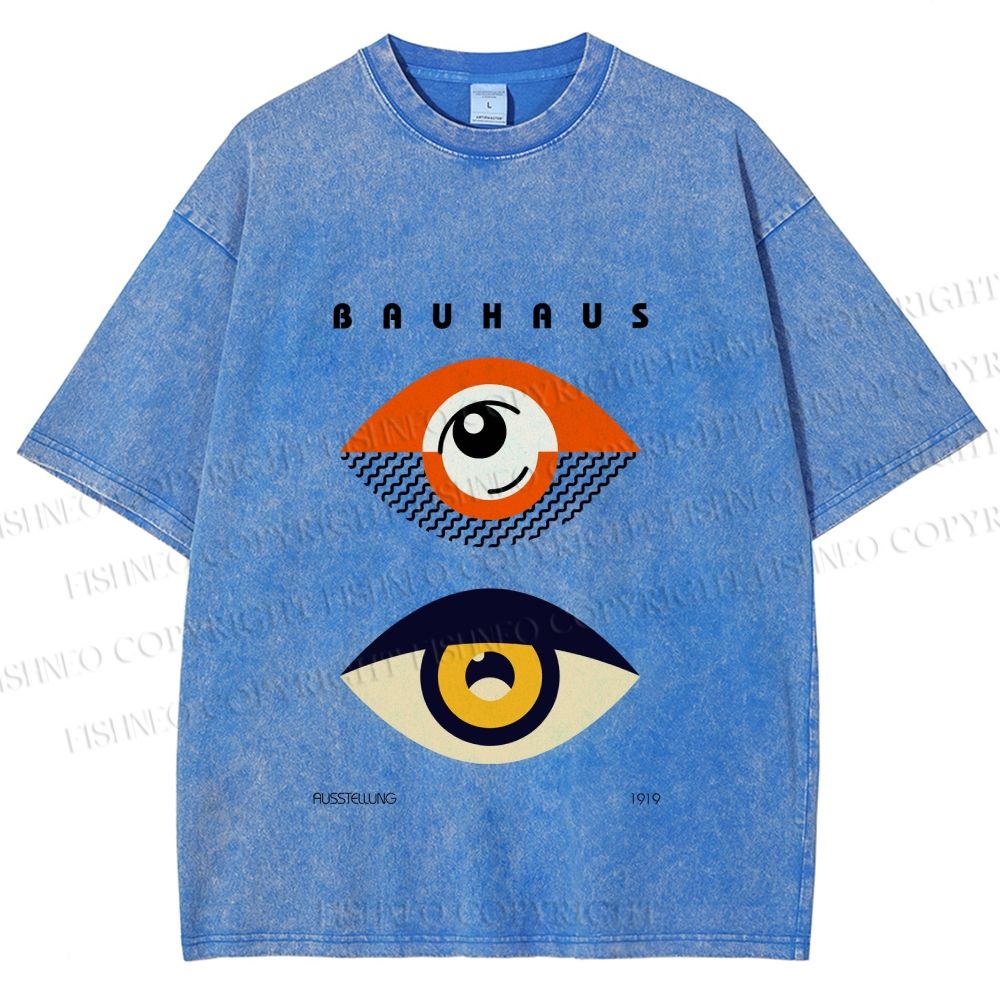 Unisex Bauhaus Eyes Printed Washed Tee