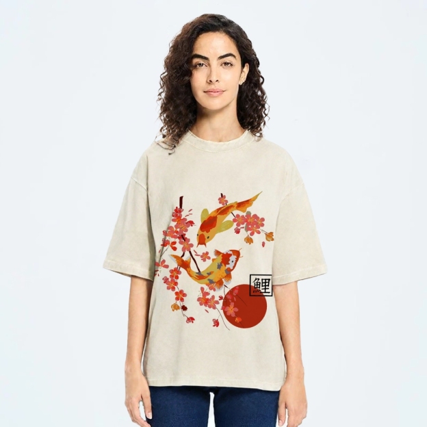 Japanese Koi Washed T-Shirt