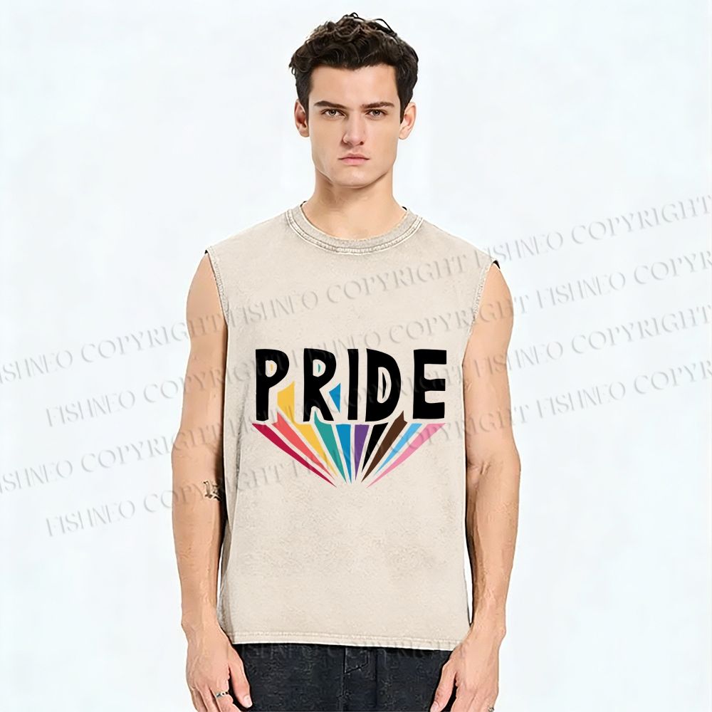 Unisex Pride Printed Washed Tank Top