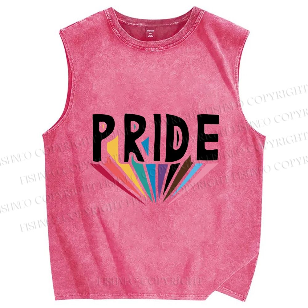 Unisex Pride Printed Washed Tank Top
