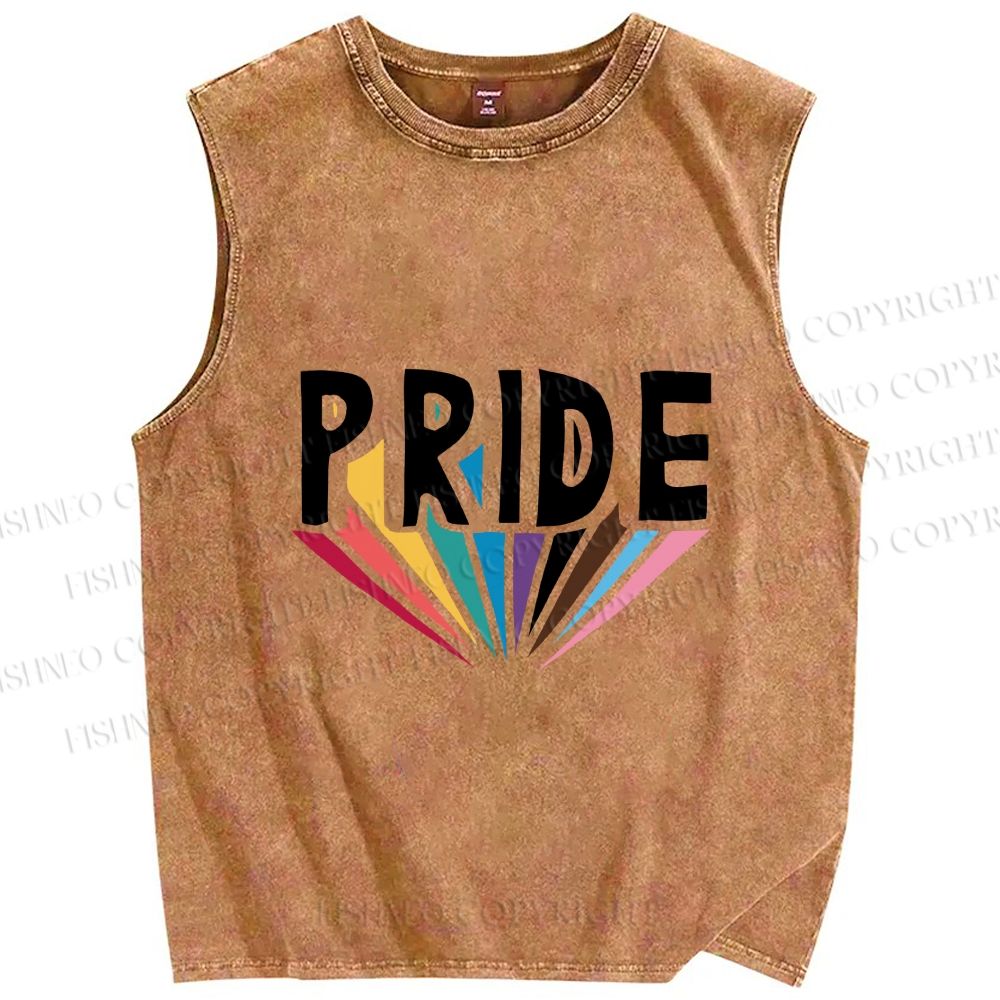Unisex Pride Printed Washed Tank Top