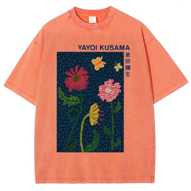 Yayoi Kusama Flower Art Vintage Washed T-shirt
