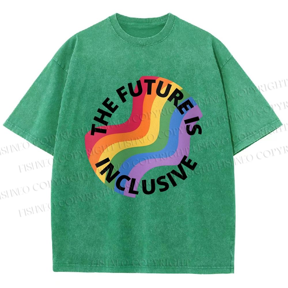 Unisex Pride Future is Inclusive Printed Washed Tee