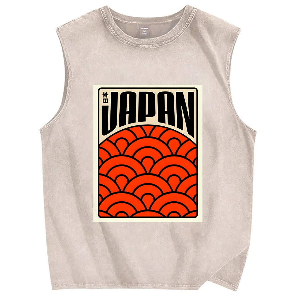 Japan Poster Vintage Distressed Washed Tank Top