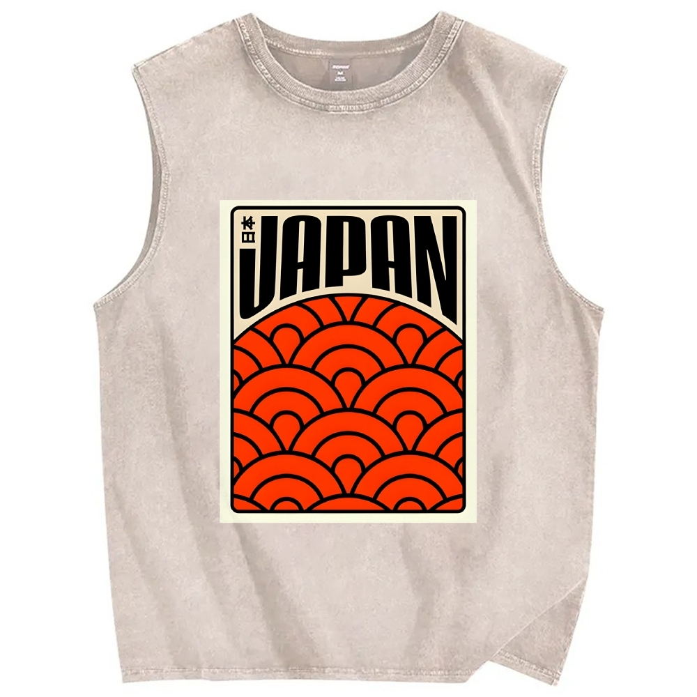 Japan Poster Vintage Distressed Washed Tank Top