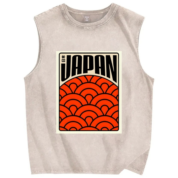 Japan Poster Vintage Distressed Washed Tank Top