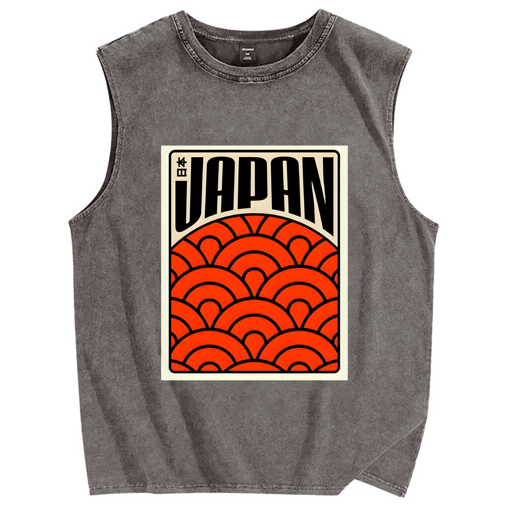 Japan Poster Vintage Distressed Washed Tank Top