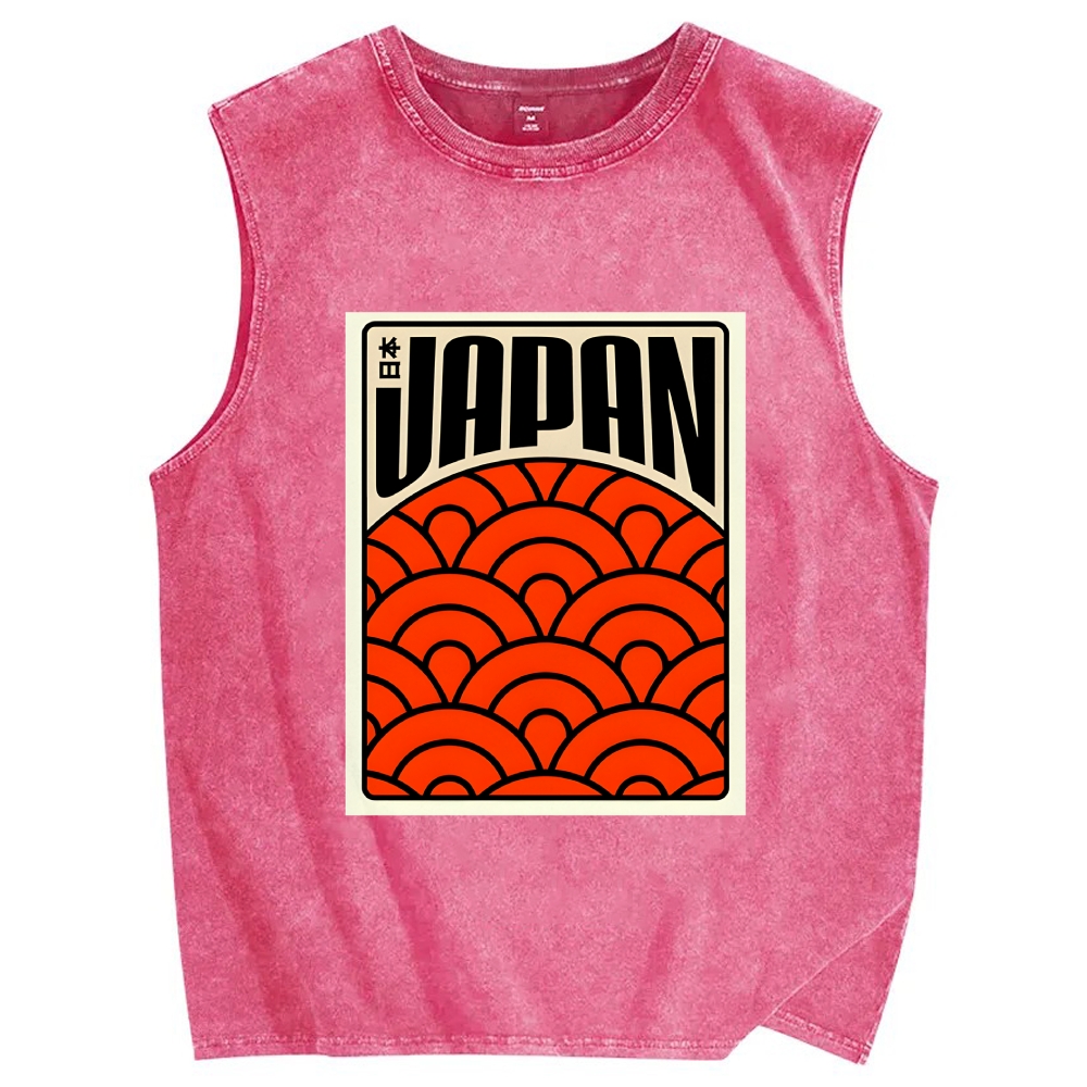 Japan Poster Vintage Distressed Washed Tank Top