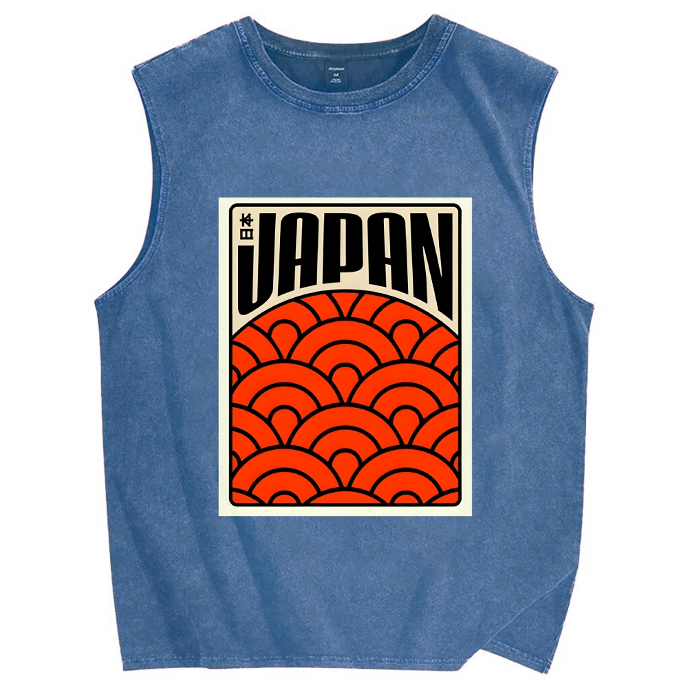 Japan Poster Vintage Distressed Washed Tank Top