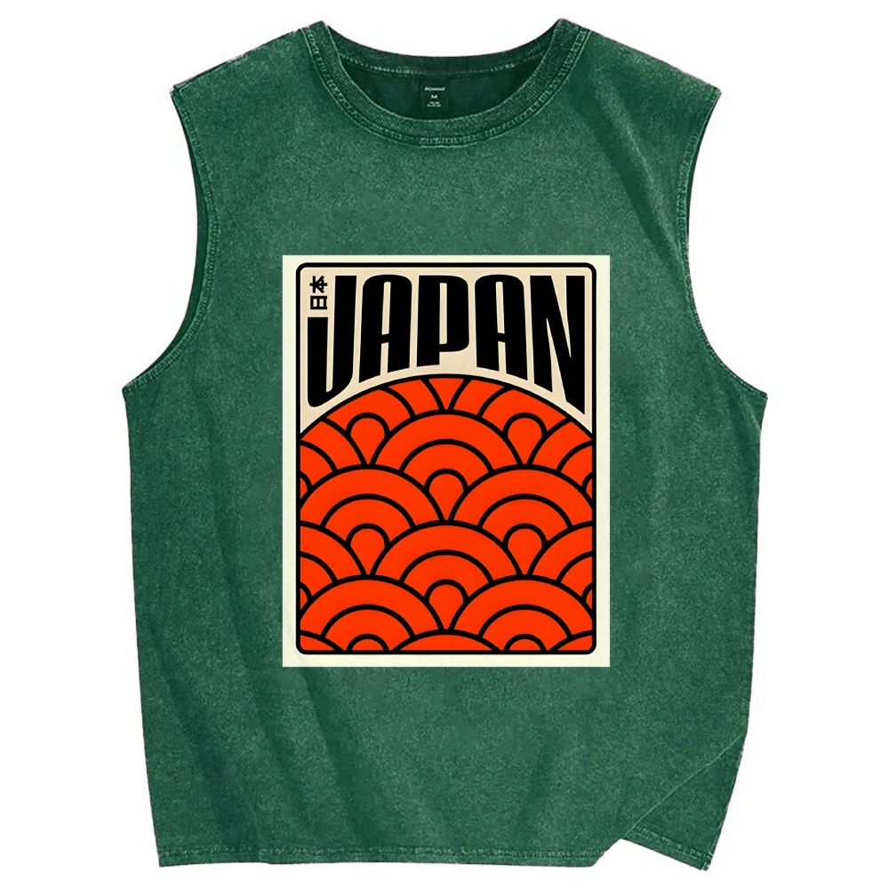 Japan Poster Vintage Distressed Washed Tank Top