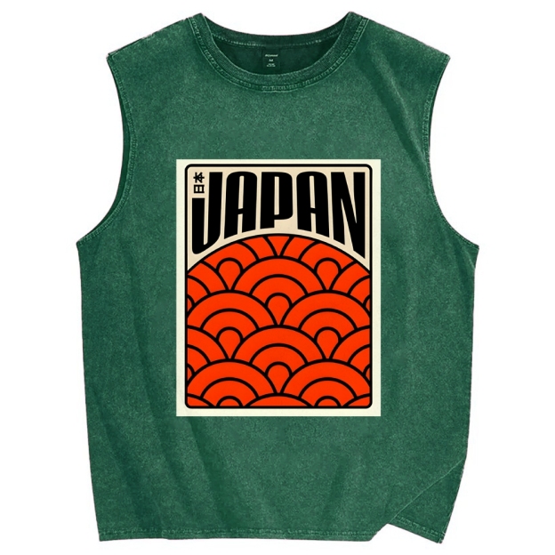 Japan Poster Vintage Distressed Washed Tank Top