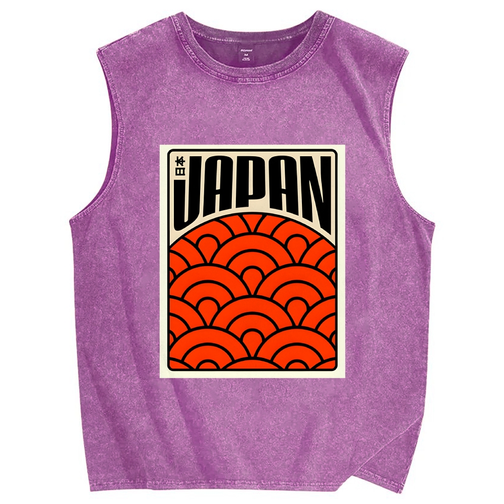 Japan Poster Vintage Distressed Washed Tank Top