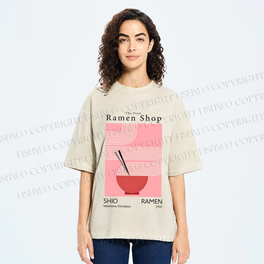 Unisex The First Ramen Shop Printed Washed Tee