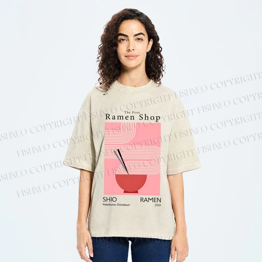Unisex The First Ramen Shop Printed Washed Tee
