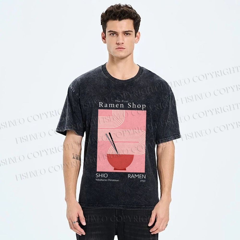 Unisex The First Ramen Shop Printed Washed Tee