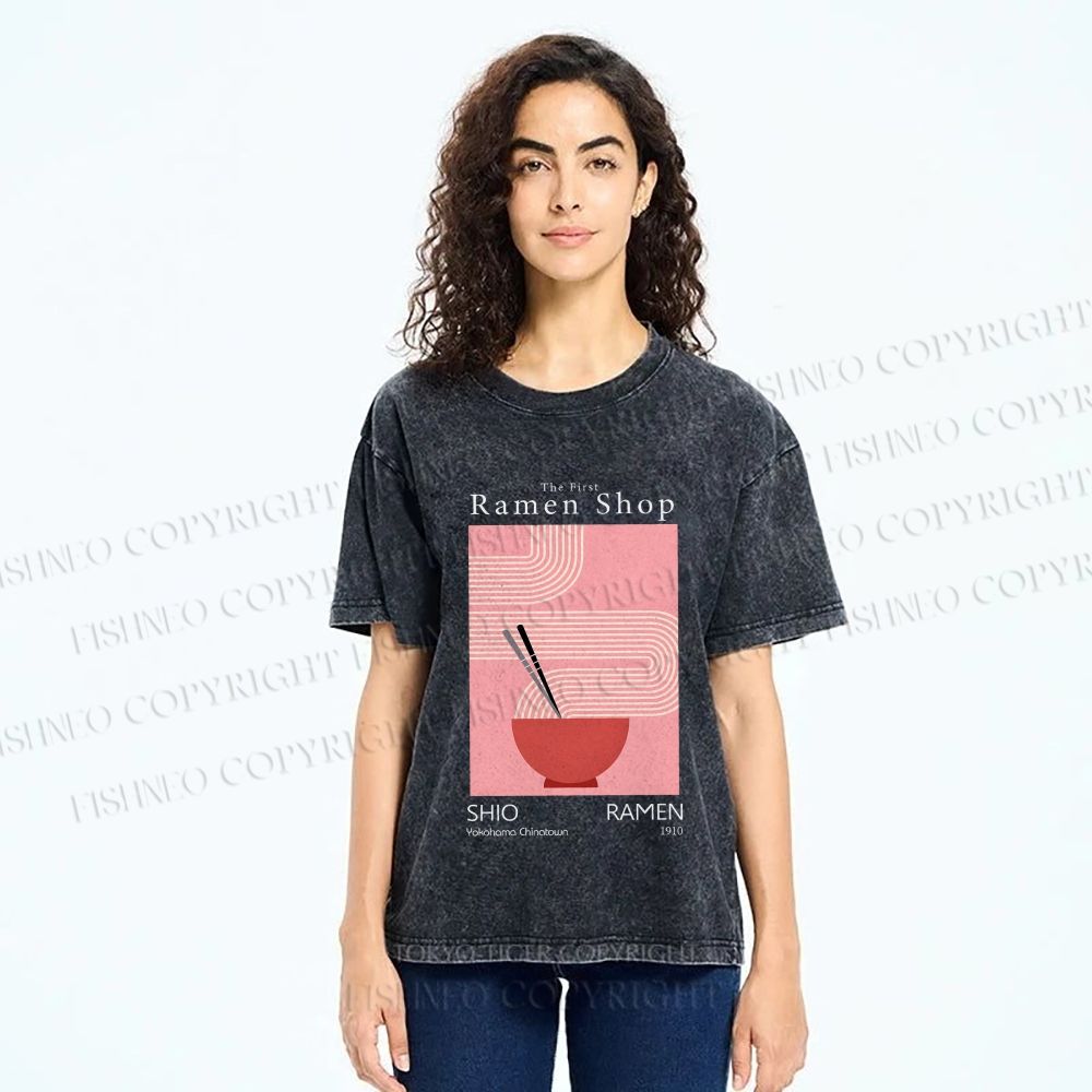 Unisex The First Ramen Shop Printed Washed Tee
