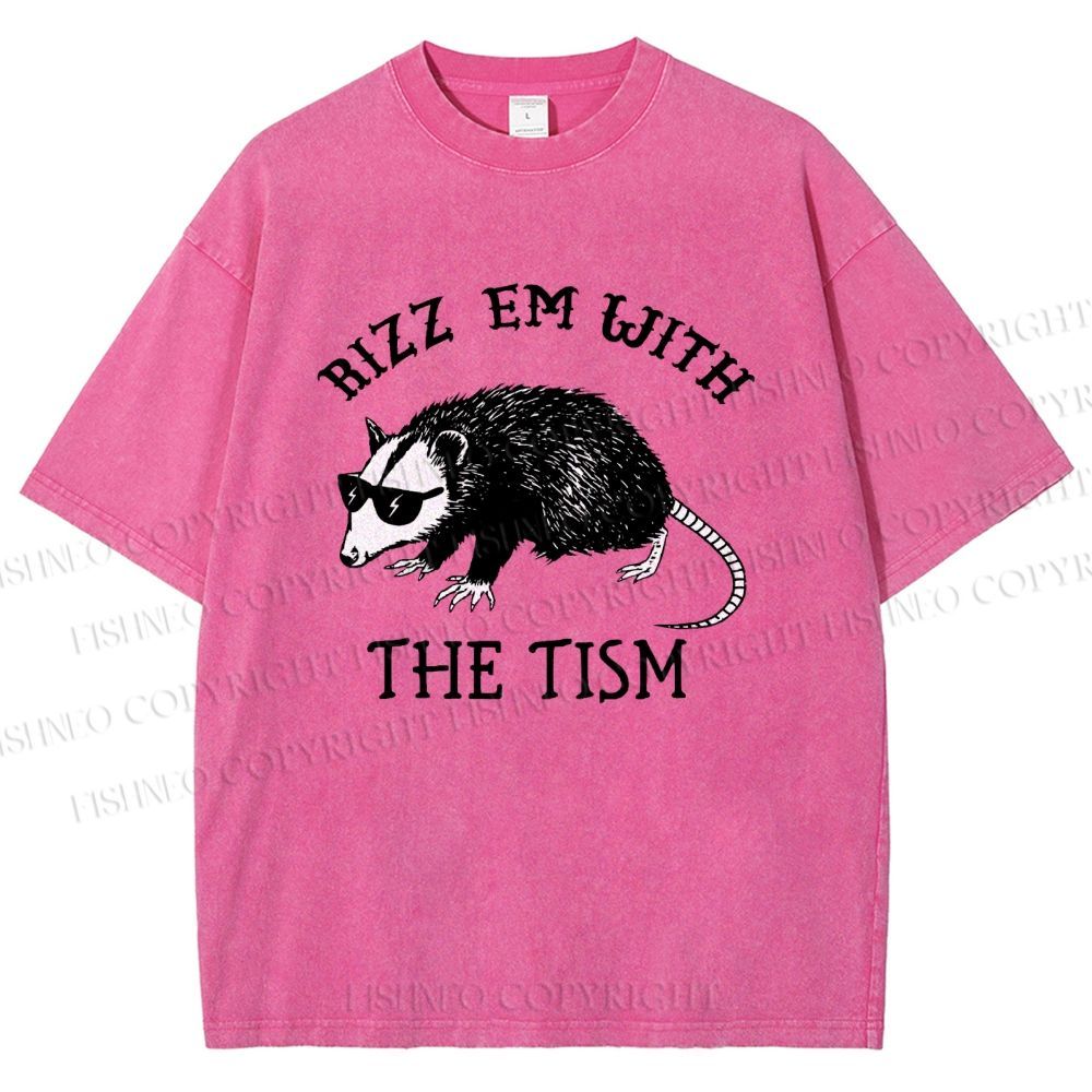 Unisex Rizz Em With The Tism Printed Washed Tee