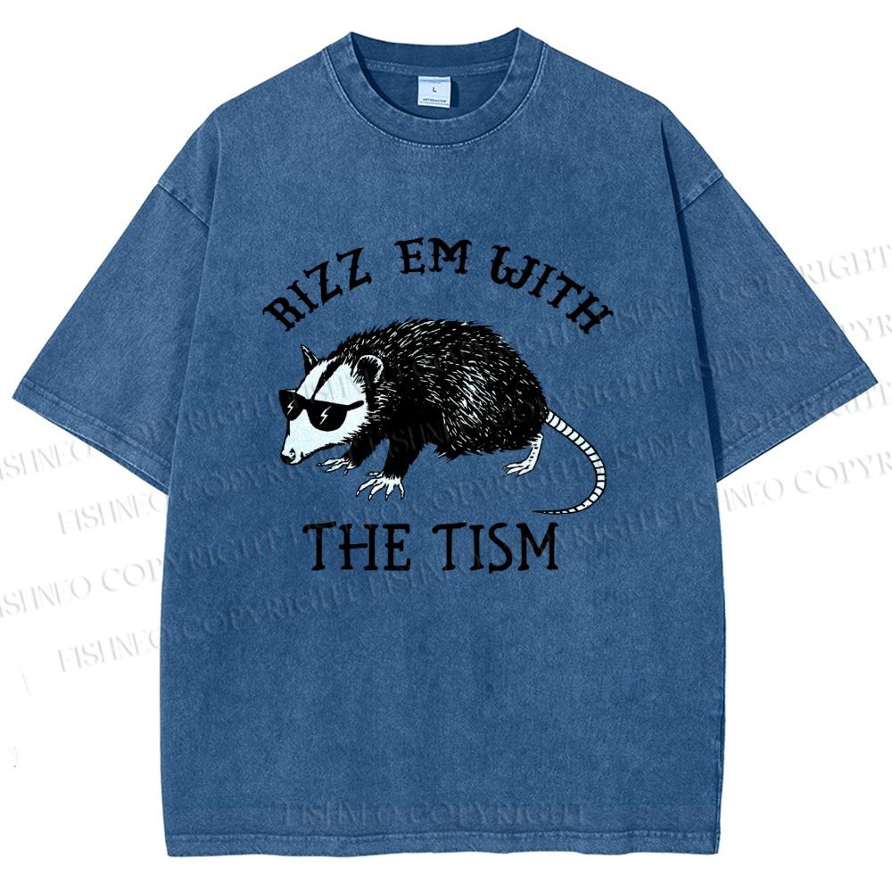 Unisex Rizz Em With The Tism Printed Washed Tee