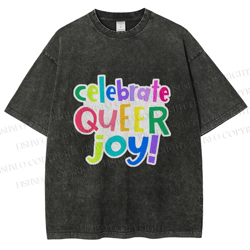 Unisex Celebrate Queer Joy Printed Washed Tee