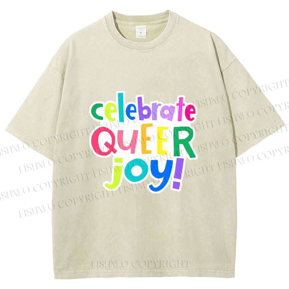 Unisex Celebrate Queer Joy Printed Washed Tee
