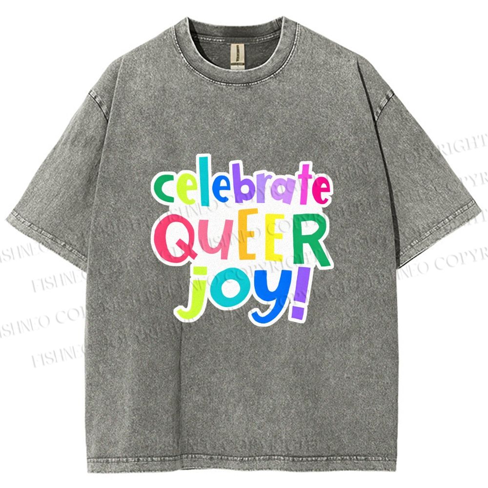 Unisex Celebrate Queer Joy Printed Washed Tee