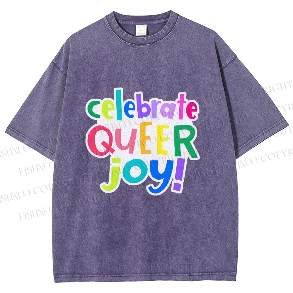 Unisex Celebrate Queer Joy Printed Washed Tee