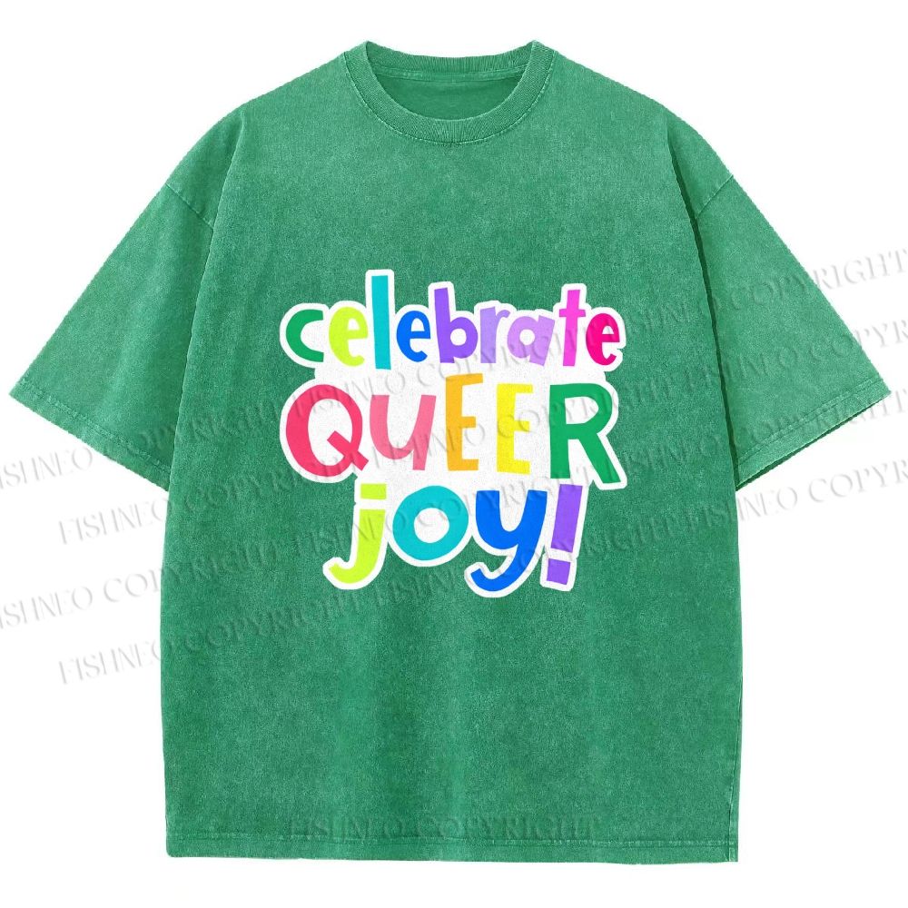 Unisex Celebrate Queer Joy Printed Washed Tee