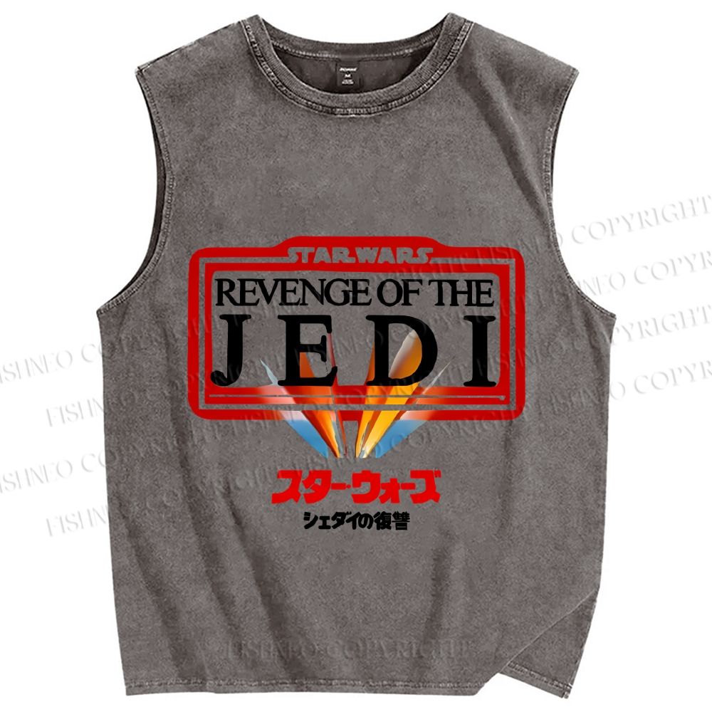 Unisex Star Wars Japanese Design Vintage Printed Washed Tank Top