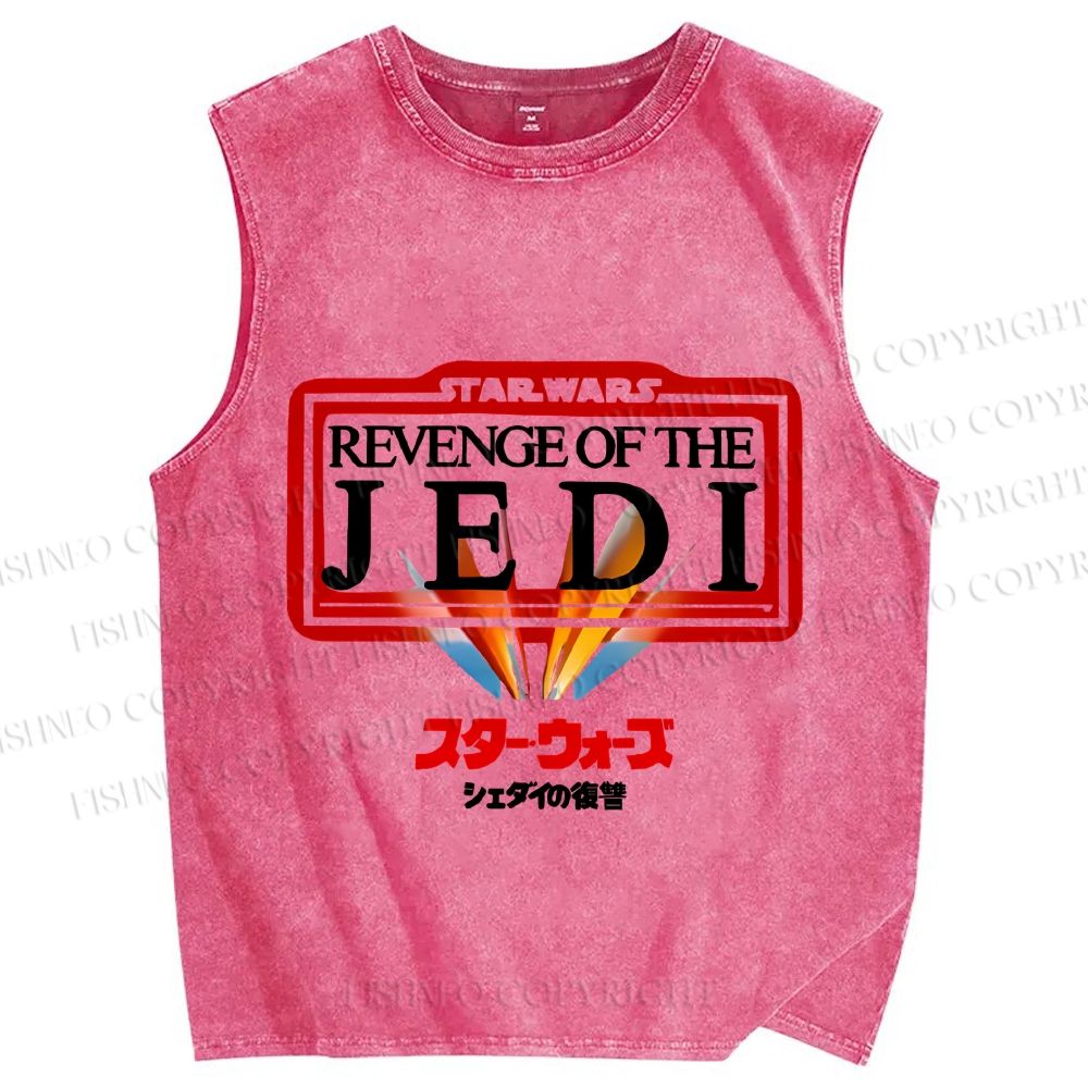 Unisex Star Wars Japanese Design Vintage Printed Washed Tank Top