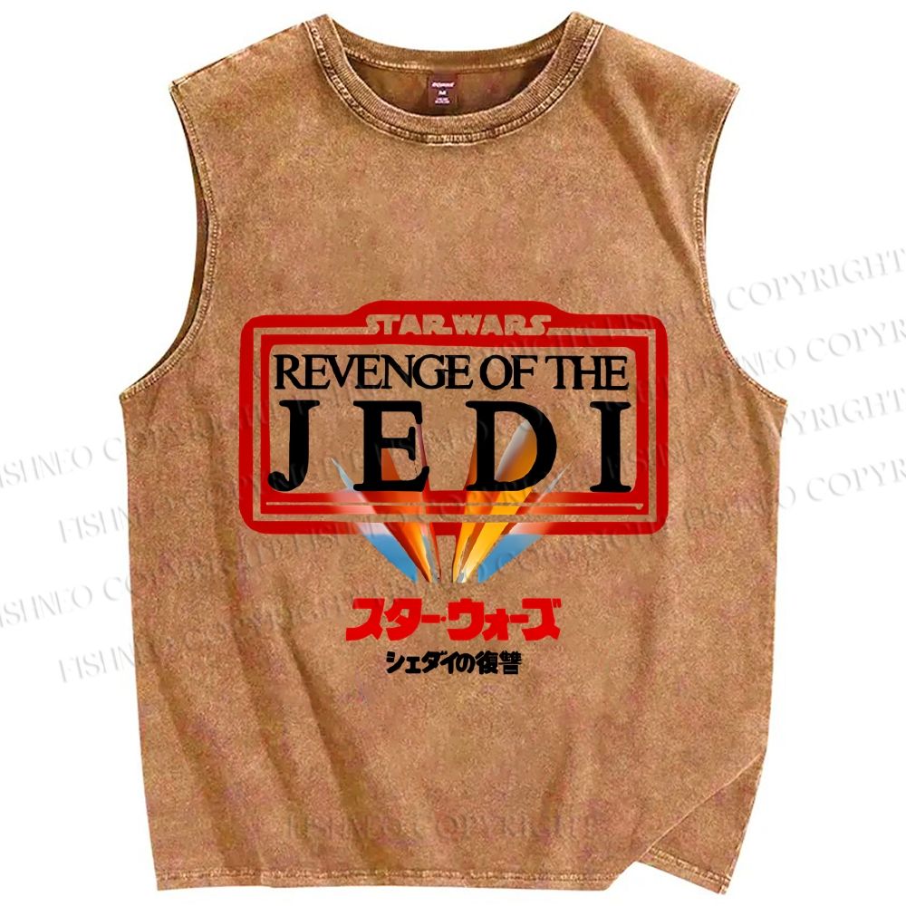 Unisex Star Wars Japanese Design Vintage Printed Washed Tank Top
